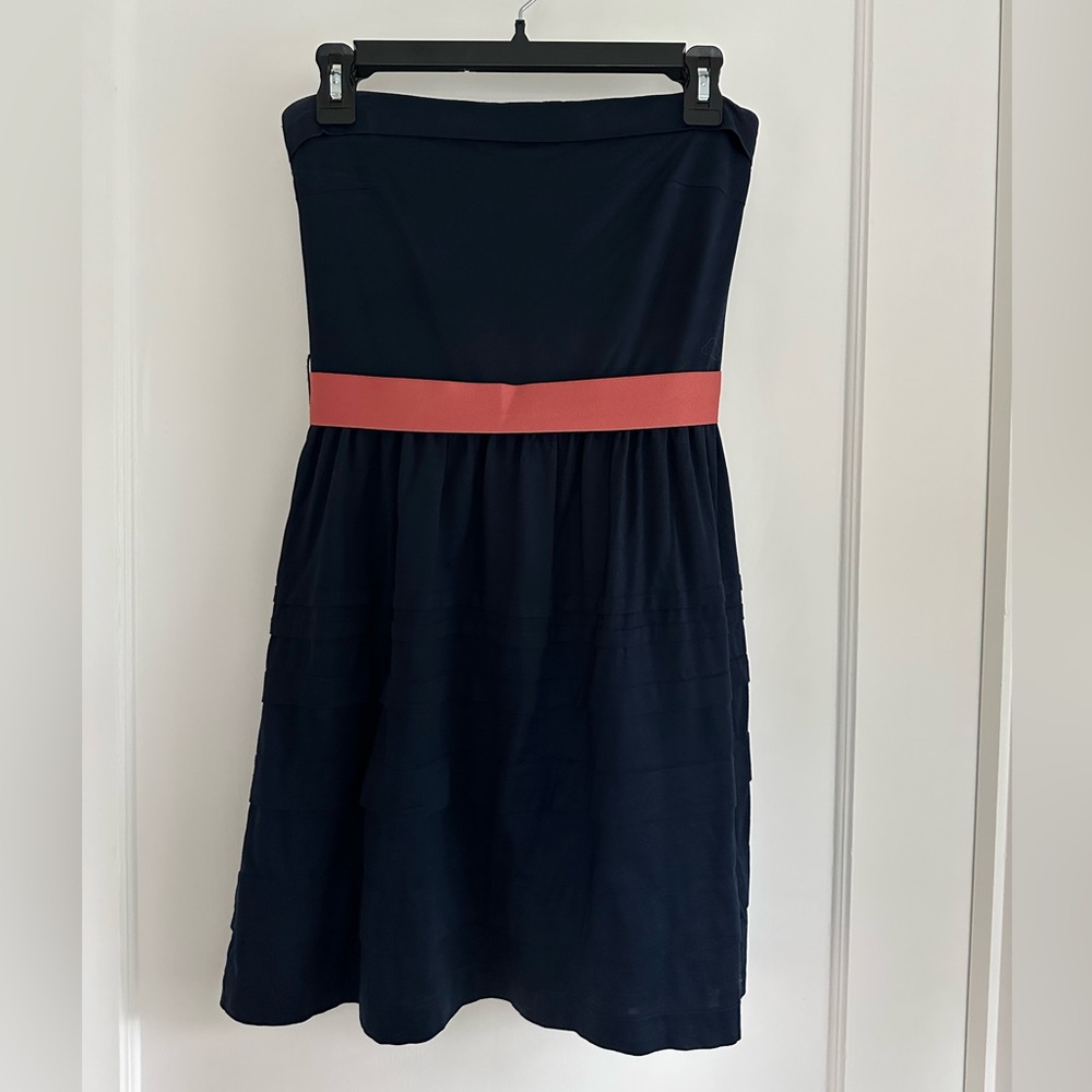 MNG Strapless Navy Dress